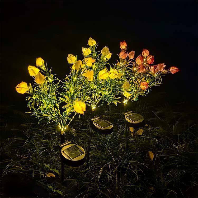 Solar LED Gardenia Light: Waterproof Outdoor Lawn Decoration with Ground Stake
