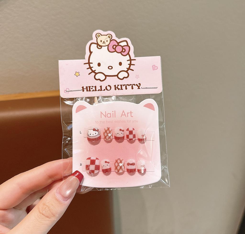 Cartoon Children Wearing Nail Pads Little Girl Jelly Glue Removable Nail Sticker Girl Gift Toy Nail Sticker