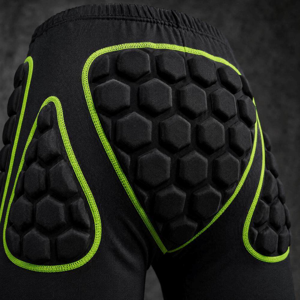 Honeycomb Padding Padded Protective Shorts Outdoor Padded Protective Shorts  Snowboarding Green trim M