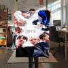 K-POP BTS printing Flannel Blanket Bedroom Sofa Camping Warm blanket Gifts for family and friends-MJ009