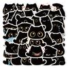 10/20/40pcs Kawaii Cute Cartoon Black Cat Stickers Funny Graffiti Decals DIY Water Bottle Phone Suitcase Sticker Decoration Toy