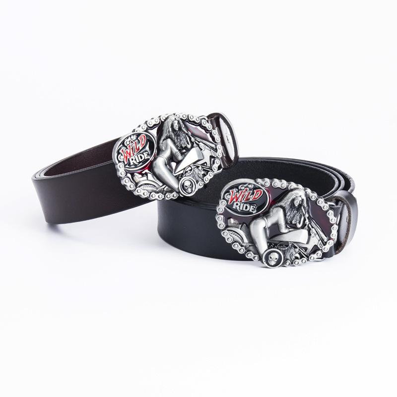 Punk-Kultur Vintage Gürtel Lokomotiv-Mädchen Mode Lässig Herren Gürtel