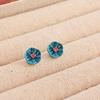 Blue Color Flower Women's Stud Earrings Tiny Petals Lovely Small Earrings for Girls Mini Plant Element New Year Part Gift