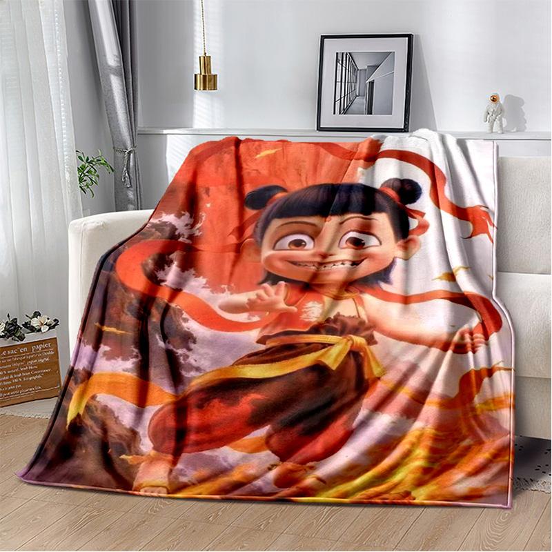 Nezha Flannel Office Student Nap Blanket: Winter Air Conditioning Sofa Picnic - Soft and Cozy Shawl Wrap