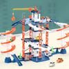 Rail Car City Parking Building Lot Racing Rail Car Toys Children Brain Mechanical Interactive DIY Rail Cars Gifts for Kids Boys