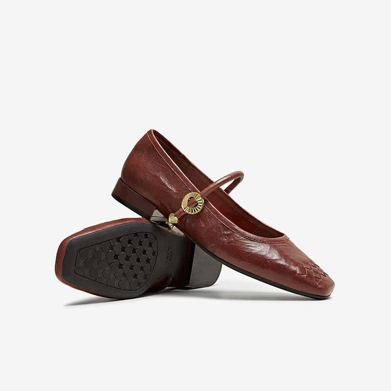TATA Women's Flat Mary Jane Shoes