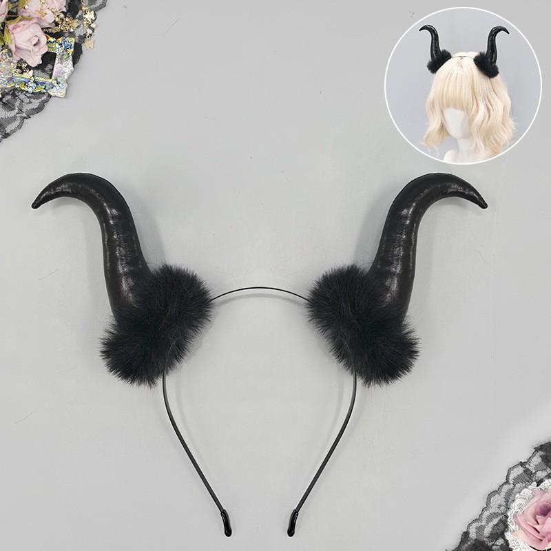 Halloween Demon Horn Headband Cosplay Accessory Goat Horns Costume Party Sweet Gothic Style