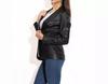 Real Lambskin Women's Leather Party Handmade Black Blazer Stylish Formal Designer