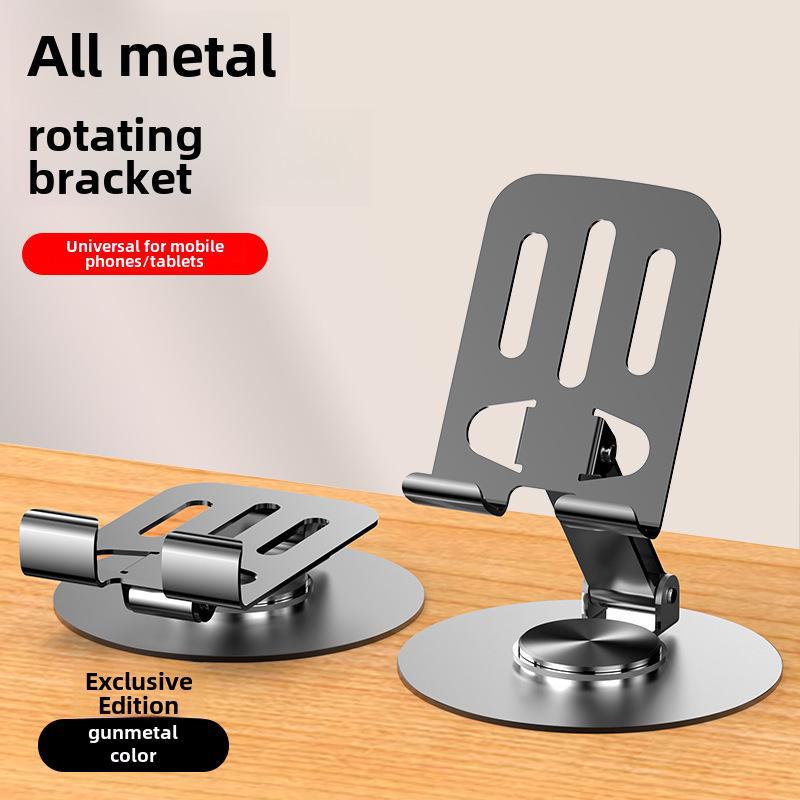 Um 360° drehbarer Telefon- und Tabletständer aus Metall, faltbar und multifunktional für Live-Übertragungen