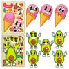 6 Photos/pack of Fruits In Summer Colorful Face-changing Stickers Make A Face Children's Creative Puzzle Stickers