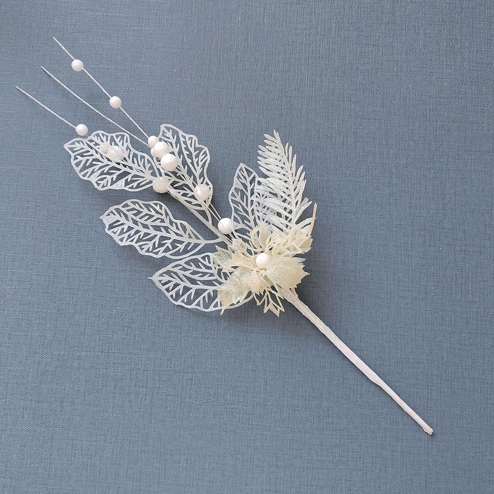 Golden Dust Lily Decorative Cuttings Christmas Tree Ambience Supplies Christmas Cuttings Gold Silver Simulation Branches