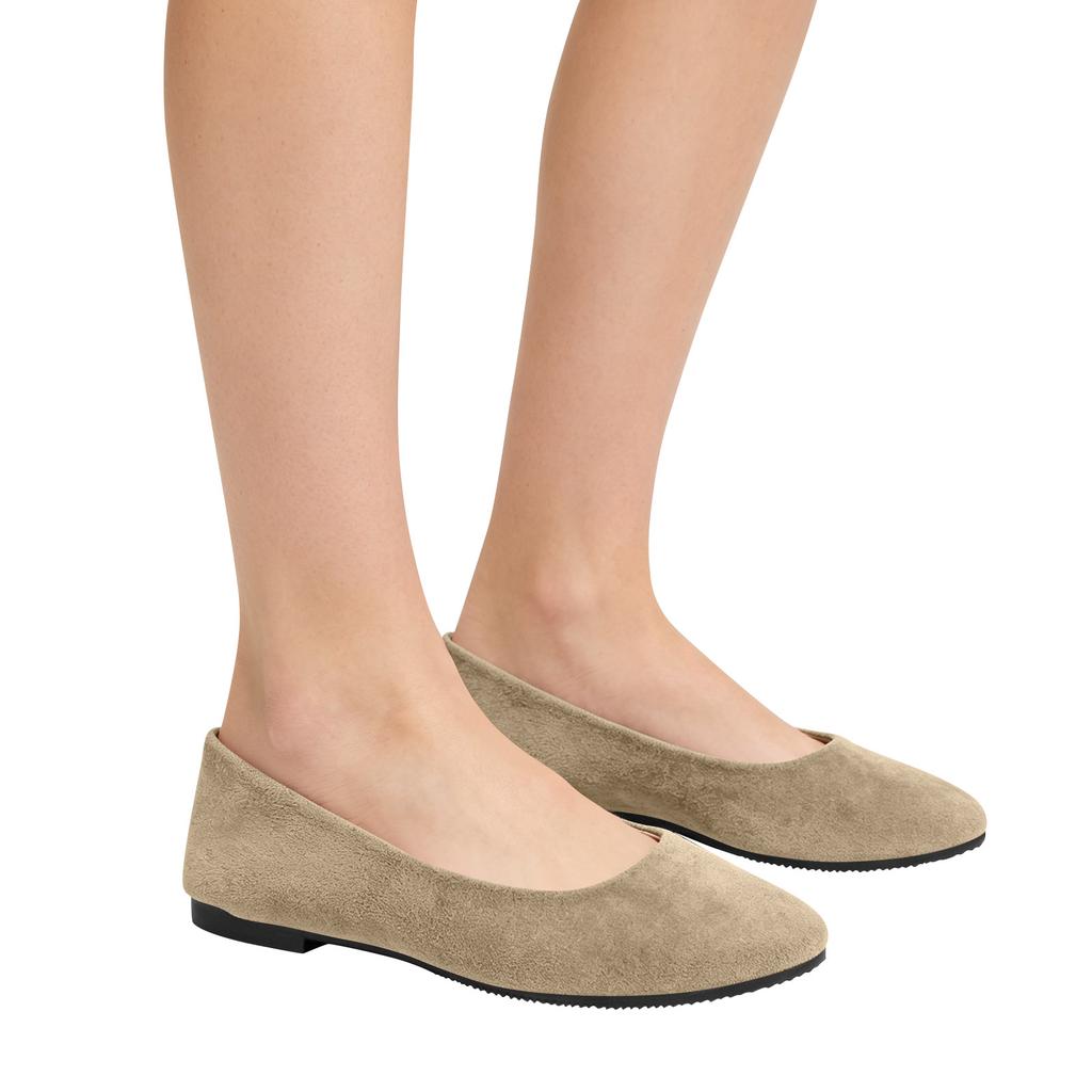 Women's Pointed Toe Flat Shoes Slip On Ballet Style Low Heel Casual Comfortable Soft Material Footwear