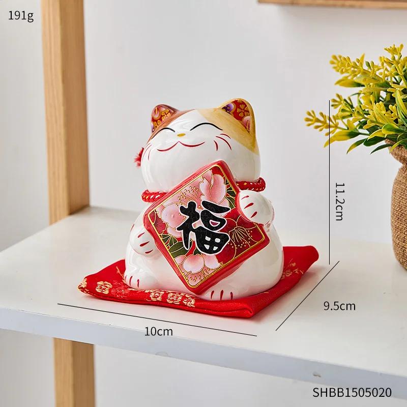 Художественная фарфоровая копилка в виде кошки, накопительная коробка, украшение для домашнего стола, украшения для дома, керамическая копилка в виде кошки для детей