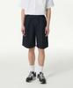 Lightweight One-Pleat Wide Banded Denim Shorts [Deep Indigo]