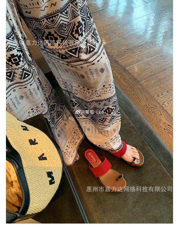 

Sheepskin thick-soled holiday style with skirt, simple set of toe slippers, women s summer versatile soft bottom, comfortable outside, cool slippers 35