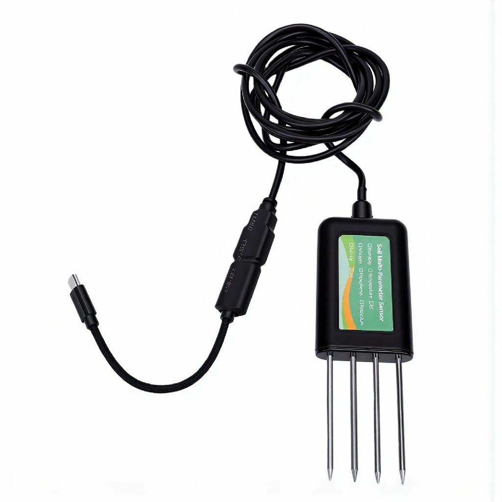 Soil NPK Sensor Multifunction Soil Tester Measures Temperature Humidity EC PH Nitrogen Potassium
