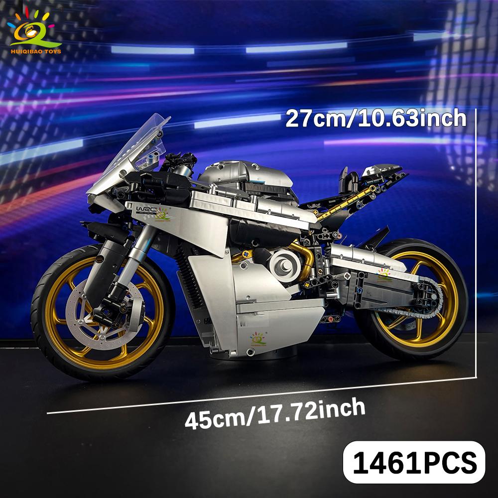 

Non-Toxic Moc 1641Pcs 1:5 Motorcycle Model Building Blocks Technical Motorbike Bricks Toy For Adult Moto Collection Ornaments WITH BOX