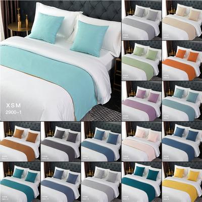 Nordic Solid Color Bed Runners Simplicity Cotton Linen Throw Runners Wedding Room Bed Flag Cover Hotel Decoration Bed Tail Towel
