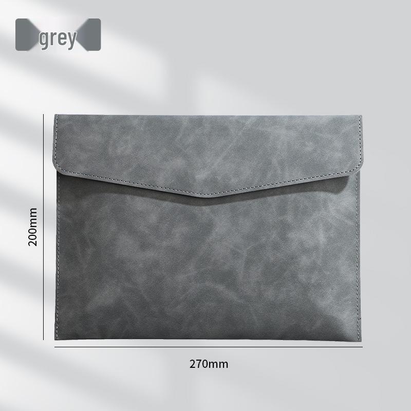A4 Leather Document Bag: Thickened, Waterproof, Snap Button Folder with Logo Printing Option