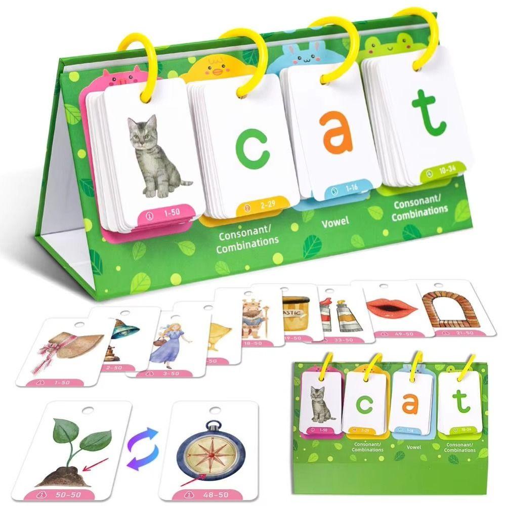 129 Pcs Text Recognition Visual Word Game Phonics Learning Word Builder Game  Parent Child Activity