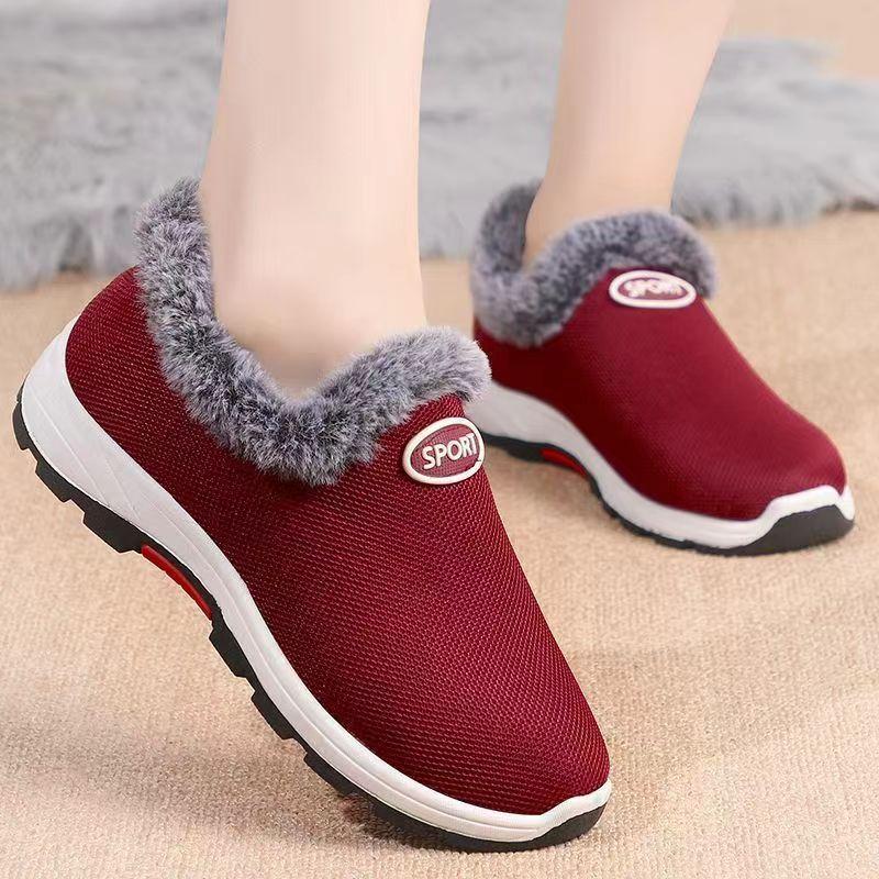 Winter Women's Cotton Shoes Cloth Shoes Velvet Thickened Sports Shoes Soft Sole Warm Cotton Shoes