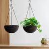 DEAYOU 2 Pack Resin Hanging Planters for Indoor Plants, 10" Hanging Flower Pots with Drainage Holes, Hanging Baskets with Chain and Hook for Garden,