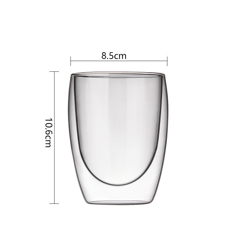 

320ml Foreign Wine Glass Modern Drinking Utensils Insulated Beverage Cup Double Layer Glass Juice Coffee Latte Cold Drink Cups 1pcs