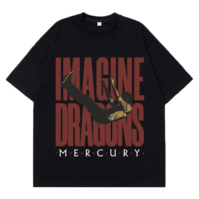 

Imagine Dragons Mercury Tour 2025 Concert T Shirt Hip Hop Rock Band Tshirt Men Women Harajuku Cotton Loose Short Sleeve T-shirts S разноцветный