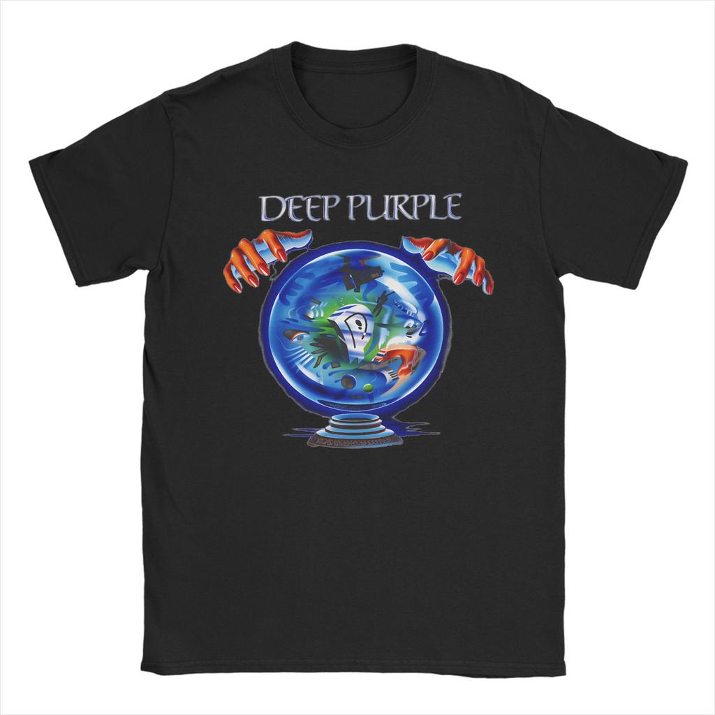 Unisexs Band Deep Purple Art T Shirts 100 Cotton Tops Novelty Short Sleeve O Neck Tees Printed TShirts