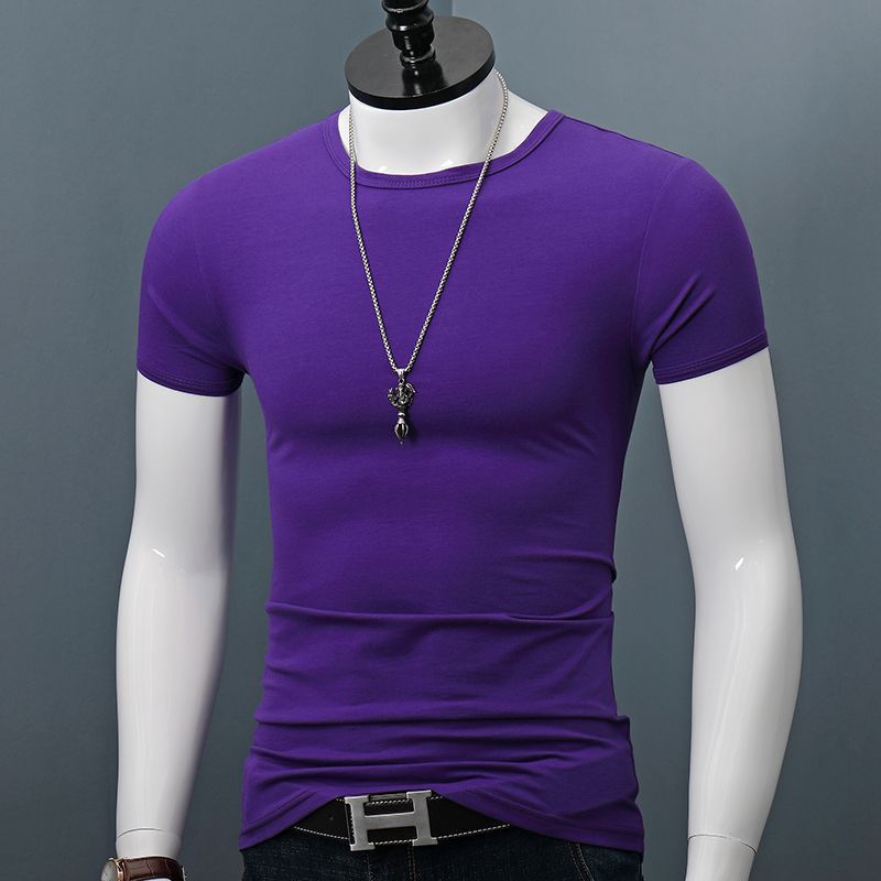 

Мужской компрессионный тренировочный короткий рукав 5XL темно-фиолетового