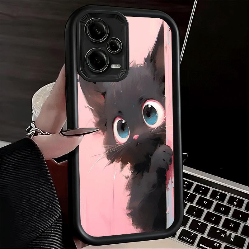 Phone Case for Xiaomi Redmi Note 15 14 13 Pro Plus Black Cat Cartoon Cute Shell 12S 11 11S 11T 5G 14S Soft Silicone Funda