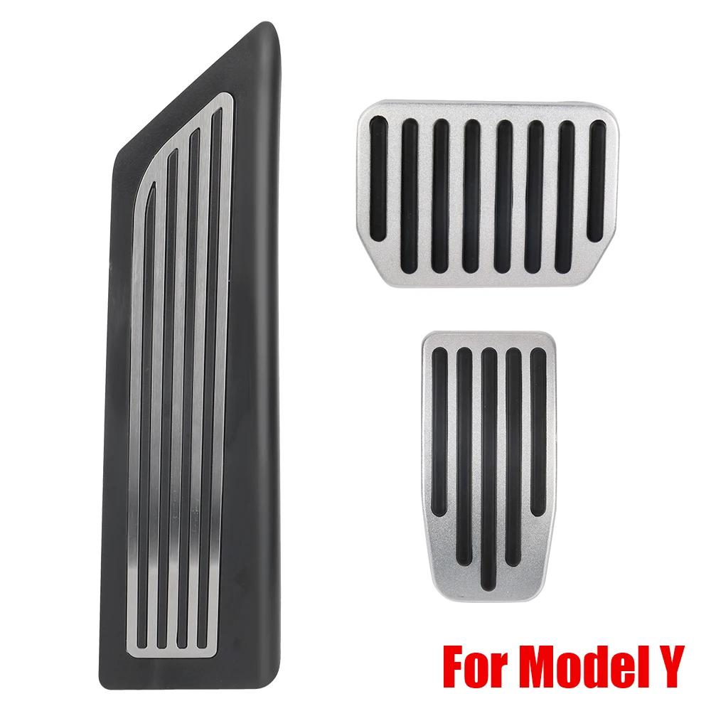 For Tesla Model 3 Y Brake Pedals Foot Rest Accelerator Car Pedal Rubber Pad Cover Aluminum Alloy Interior Parts Auto Accessories