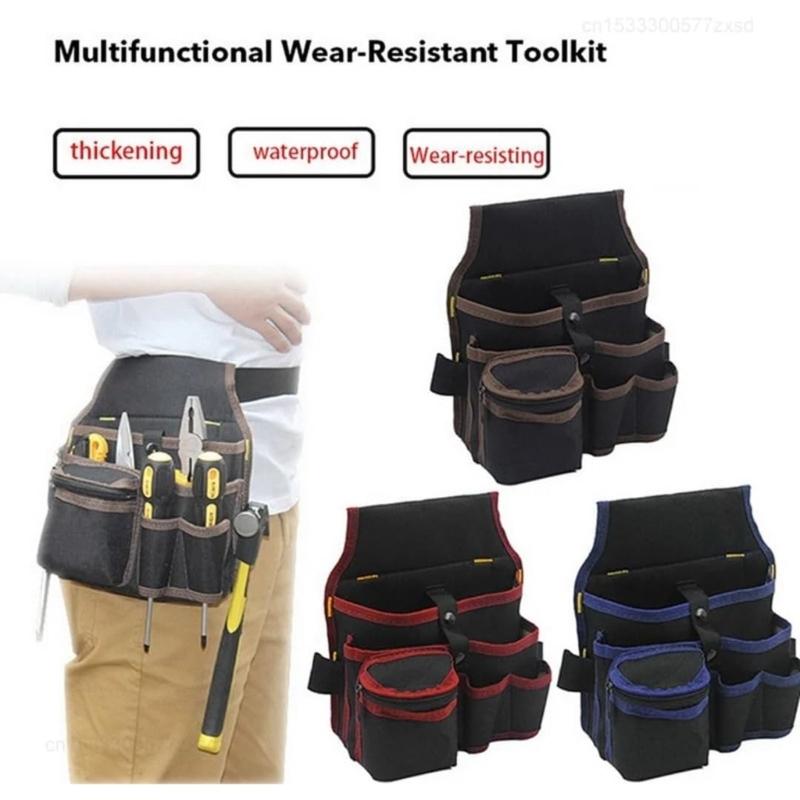 Heavy Duty Fabric Electrician Tool Bag With Multiple Pockets For Screwdrivers Pliers Long Lasting Use Easy Organization