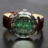 Salvatore Mara Watch Faceted Glass Chronograph Business Formal Men's Green Brown SM19104-SSGRGDBR