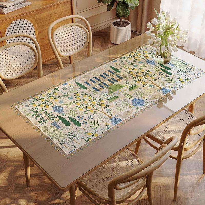 JINGRUIXIANG Transparent Soft Glass Table Mat