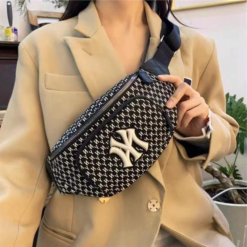 MLB Korea 2025 Retro Monogram Fanny Pack Unisex Casual Crossbody Chest Bag 32x6.5x14.5 cm
