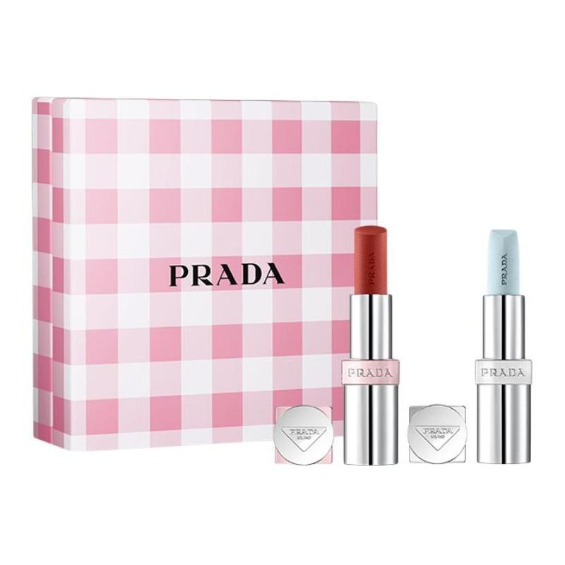 Prada Shiny and moisturizing lipstick set, natural color lipstick 3.8g*2 красный