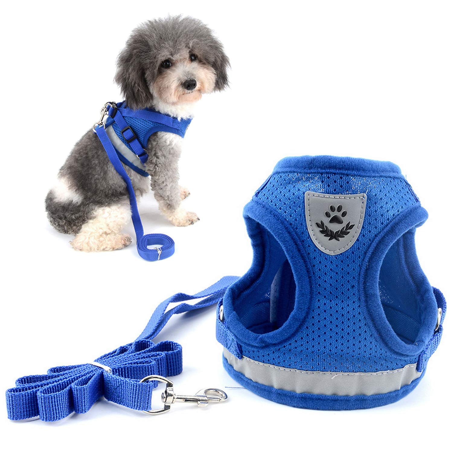 

RANPHY Mesh Dog Harness with Reflective Leash Set for Extra and Perfect for and and Available in 4 Colors Small, Small, Puppies, Walks, Training,