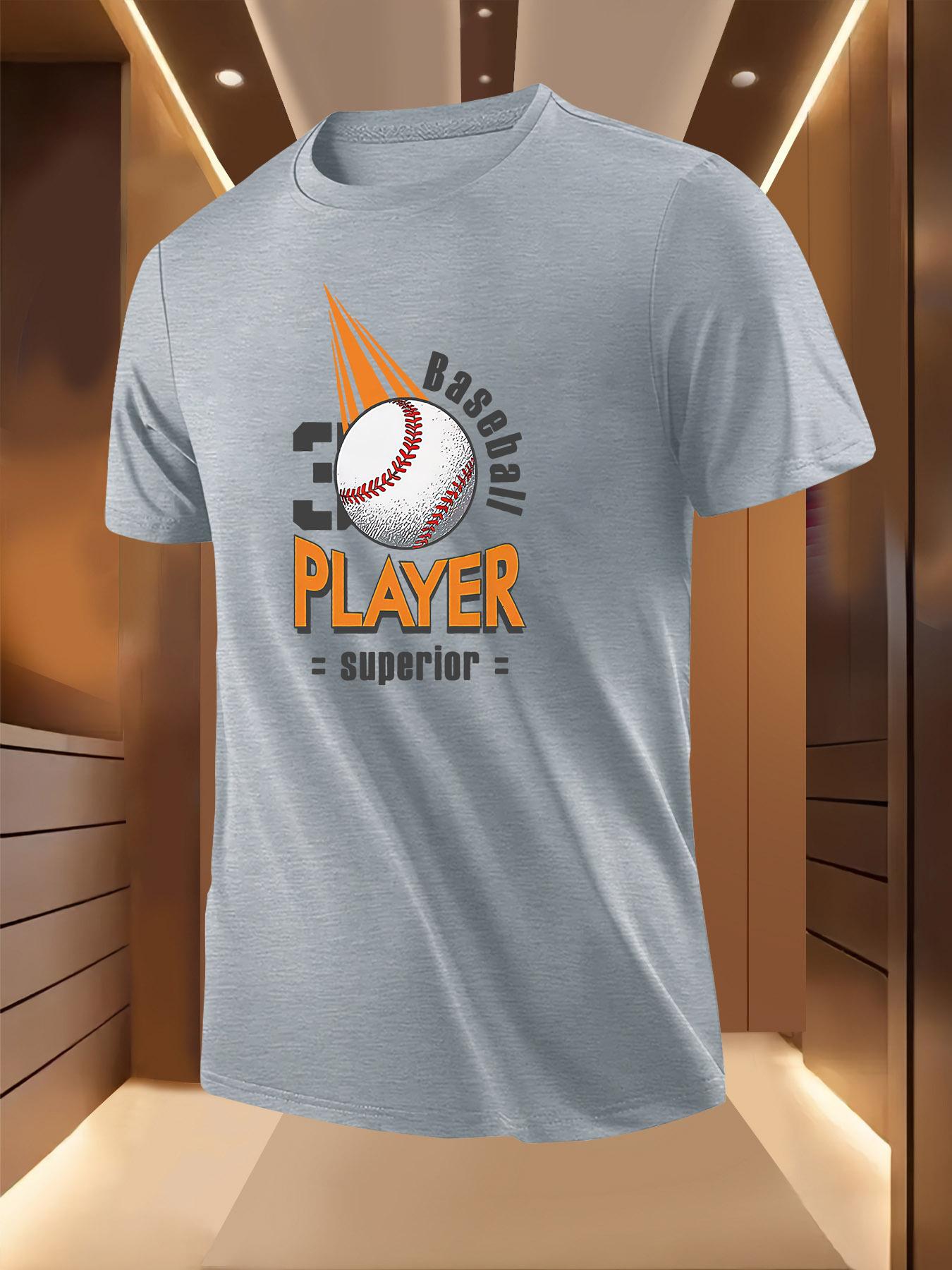 Baseball Player Graphic Tshirt - Breathable Lightweight P... L