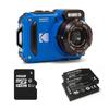 KODAK Pixpro Pack WPZ2 + 2 Batteries + 1 SD Card - Compact 16MP Waterproof To 15m, Shockproof, 720p Video, LCD Screen - Blue
