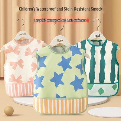 Waterproof Stain-Resistant Baby Bib: Sleeveless Unisex Smock for Summer Mealtime