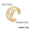 Women Irregular Wave Geometric Rings Fashion Stainless Steel Gold Adjustable Minimalist Finger Ring Jewelry