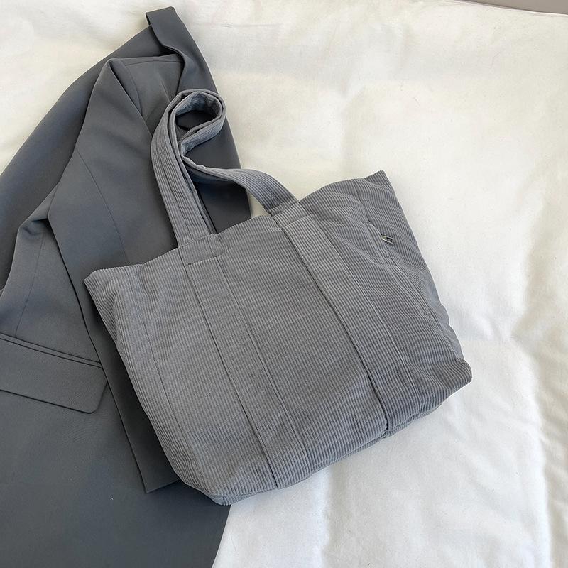 Corduroy Shoulder Bag Tote Bag Winter New Korean Version Casual Fashion Simple Large Capacity Commuter Women's Bag