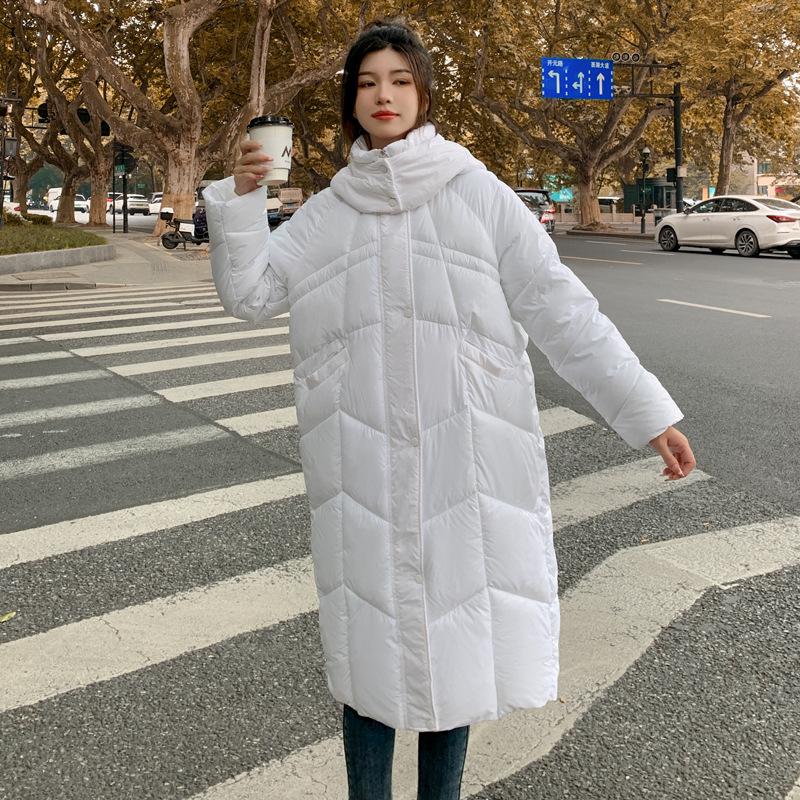 Winter New Hooded Down Cotton-padded Clothes Women's Medium and Long Loose Cotton-padded Jackets