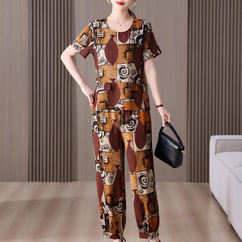 

Летний женский комплект из двух предметов, элегантные брюки из хлопка и льна, большие размеры, повседневная женская одежда 3XL