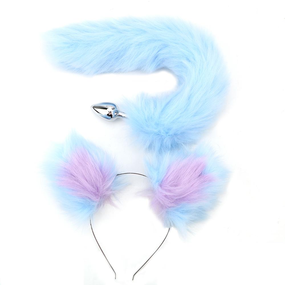 Prostate Massager Adult Games Sex Toys For Women Men Couples Smooth Touch Anal Plug With Cat Ears Headbands Fox Tail Metal Butt Plug