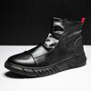 Fleece thermal labor insurance work cotton shoes black men's casual Martin boots new high-top British men's shoes winter