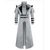 Vintage Halloween middeleeuwse Steampunk Assassin Elfen piraat kostuum volwassen mannen zwarte lange split jas gotische pantser lederen jassen