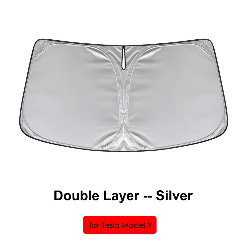 For Tesla Model 3 Front Windshield Sunshade 6-Layer Upgraded Y S X Sunshade Automatic Block Summer Sunscreen Heat Shield Cover