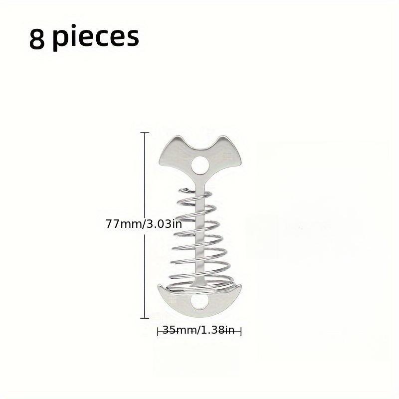 

8 шт. Цвяхи для палуби з нержавіючої сталі з пружинною пряжкою, Дизайн «риб яча кістка» для надійної фіксації, Підходять для кемпінгу та піших походів на відкритому повітрі